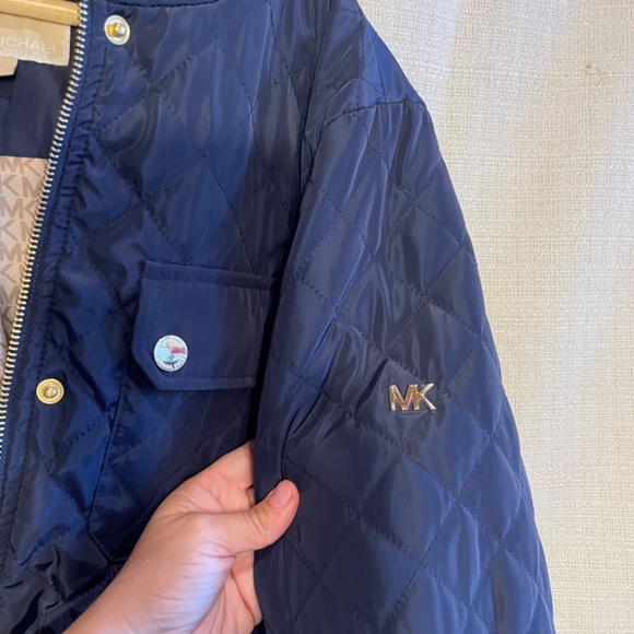 Michael Kors Blue Large Windbreaker zip up jacket puffer - Picture 5 of 11